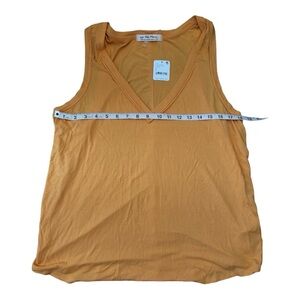 SALE🚨NWT🔶Free People We the Free Sleeveless Vneck Relaxed Fit Tank Orange Gold